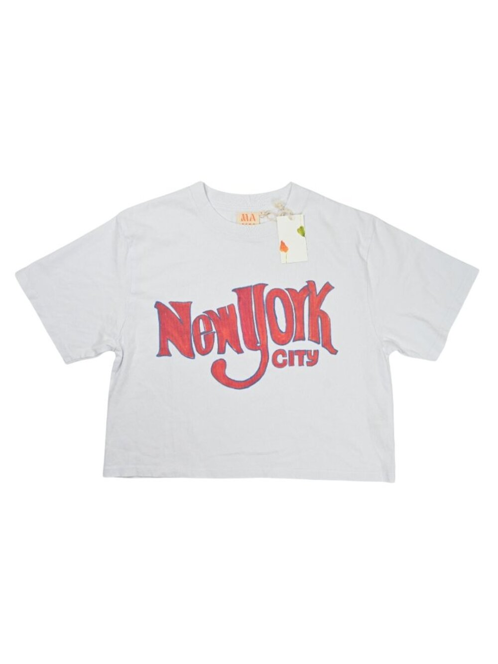 Maku The Label New York Logo Boxy Crop Tee in White